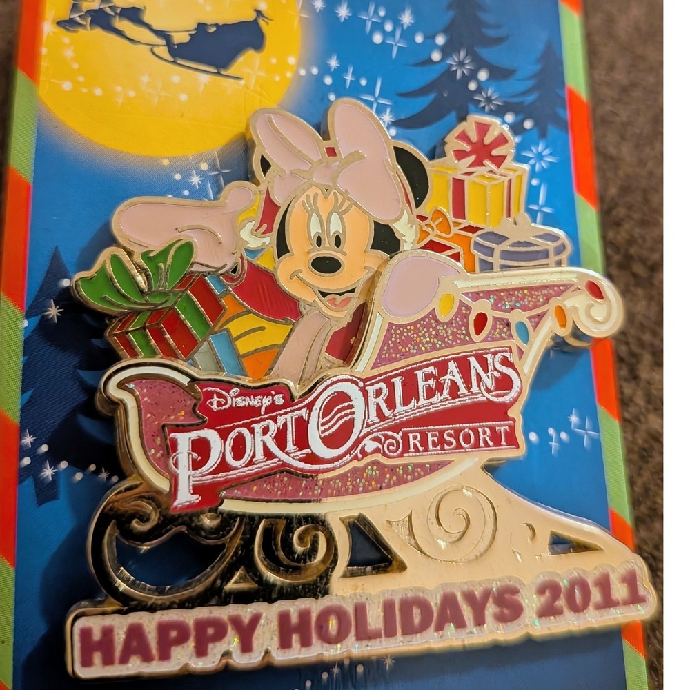 Disney Port Orleans Resort Happy Holidays 2011 Minnie Mouse LE 1000 Pin New - Picture 3 of 5
